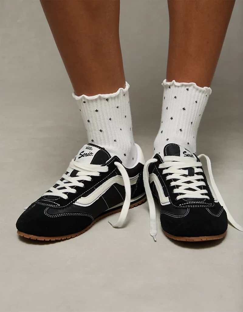 AE Polka Dot Ruffle Cropped Crew Socks 2-Pack