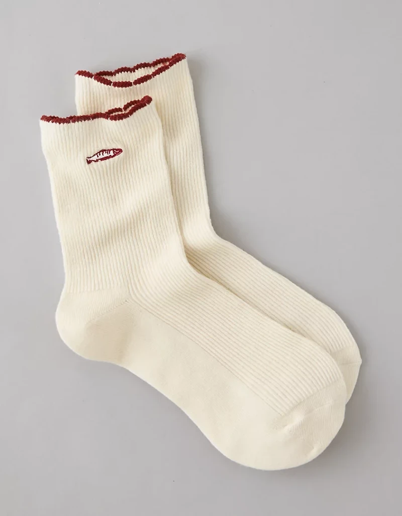 Mi-chaussettes courtes brodées AE |