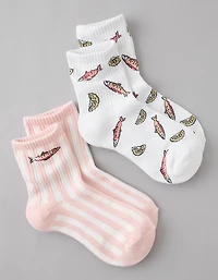AE Sardine Cropped Crew Socks 2-Pack