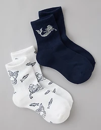 AE Mermaid Cropped Crew Socks 2-Pack