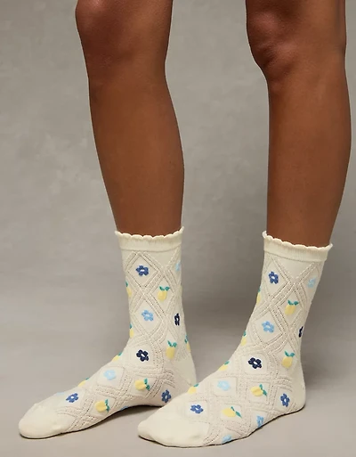 AE Textured Cropped Crew Socks 2-Pack