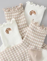 AE Breakfast Graphic Cropped Crew Socks 2-Pack