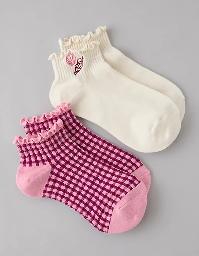 AE Graphic Shortie Crew Socks 2-Pack