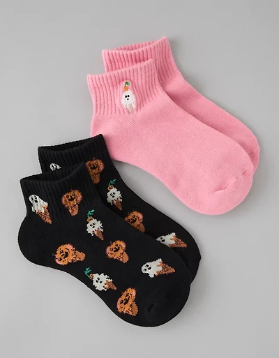 Lot de deux paires de mi-chaussettes basses à image AE
