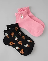Lot de deux paires de mi-chaussettes basses à image AE