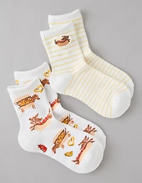 AE Americana Cropped Crew Socks 2-Pack