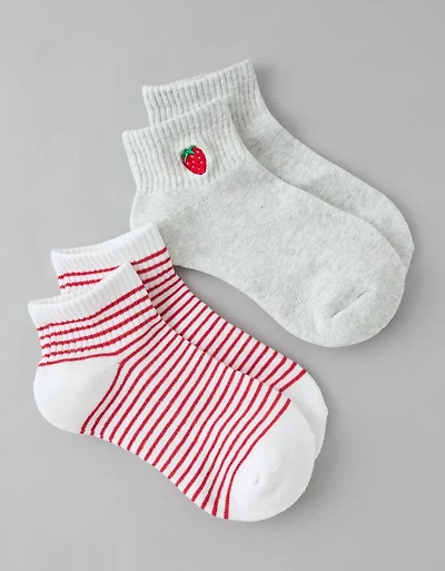 Lot de deux paires mi-chaussettes basses à image AE