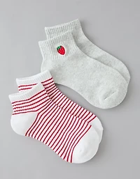 Lot de deux paires mi-chaussettes basses à image AE