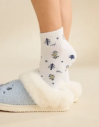 AE Snoopy Graphic Cropped Crew Socks 2-Pack