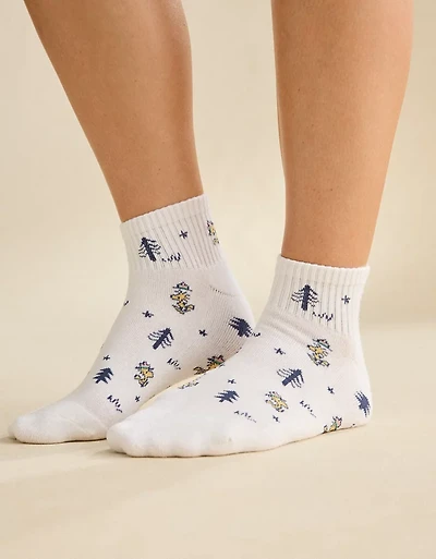 AE Snoopy Graphic Cropped Crew Socks 2-Pack