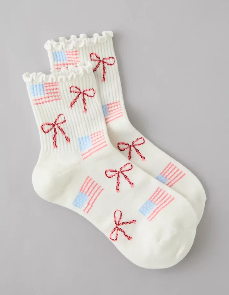 AE Graphic Cropped Crew Socks