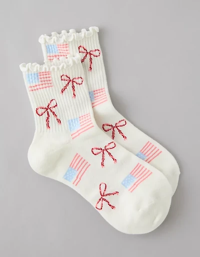 AE Graphic Cropped Crew Socks