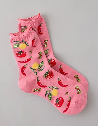 AE Graphic Cropped Crew Socks