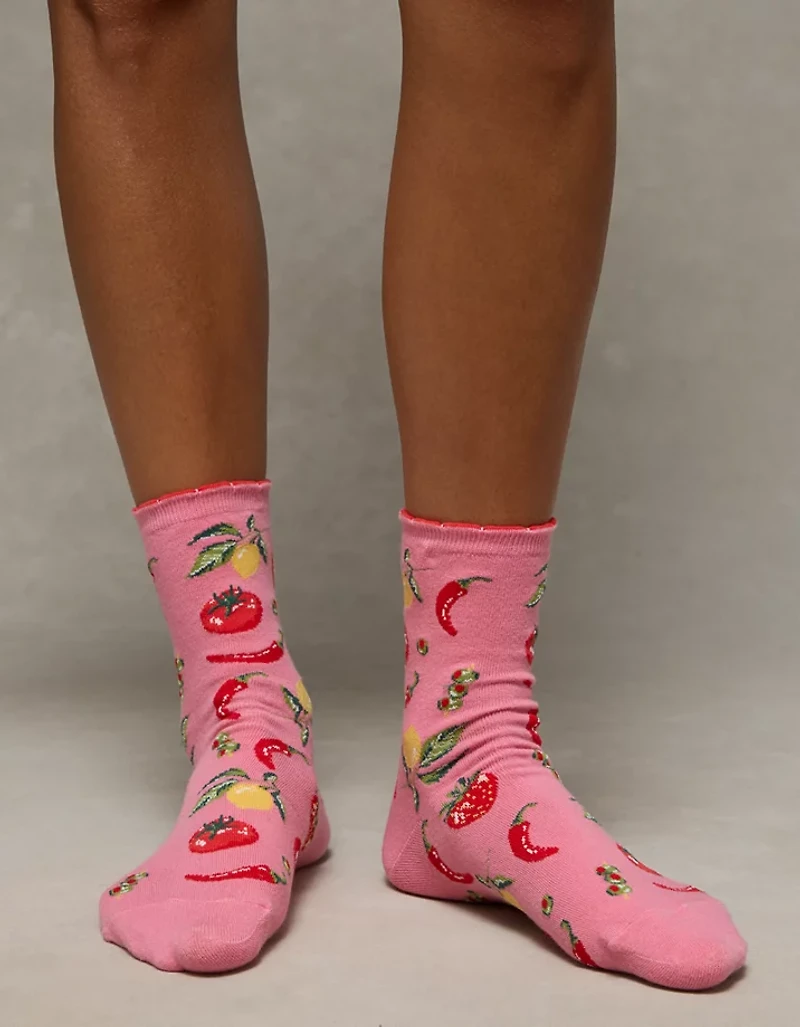 AE Graphic Cropped Crew Socks