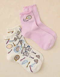 Lot de deux paires de mi-chaussettes à imprimés AE