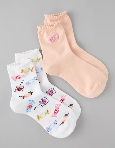AE Halloween Cropped Crew Socks 2-Pack