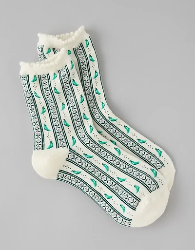 AE Graphic Cropped Crew Socks 2-Pack