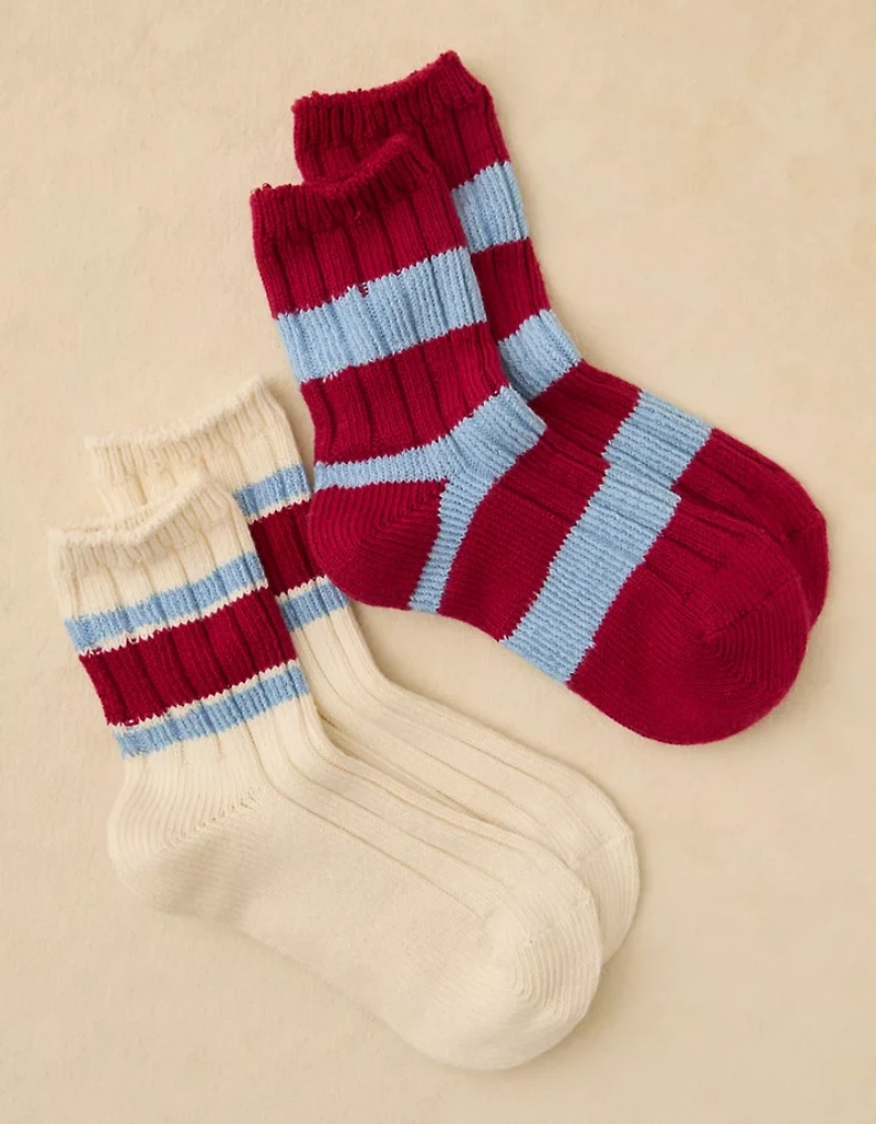 AE Marled Cropped Crew Socks 2-Pack