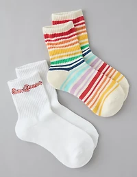 AE Pride Graphic Cropped Crew Socks 2-Pack