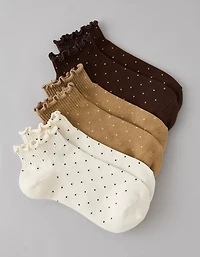 AE Ruffle Shortie Crew Socks 3-Pack