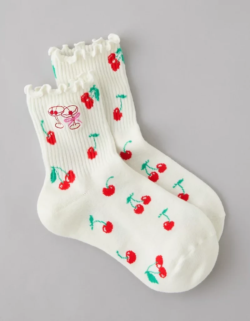 AE Graphic Cropped Crew Socks