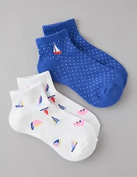 AE Graphic Shortie Crew Socks 2-Pack