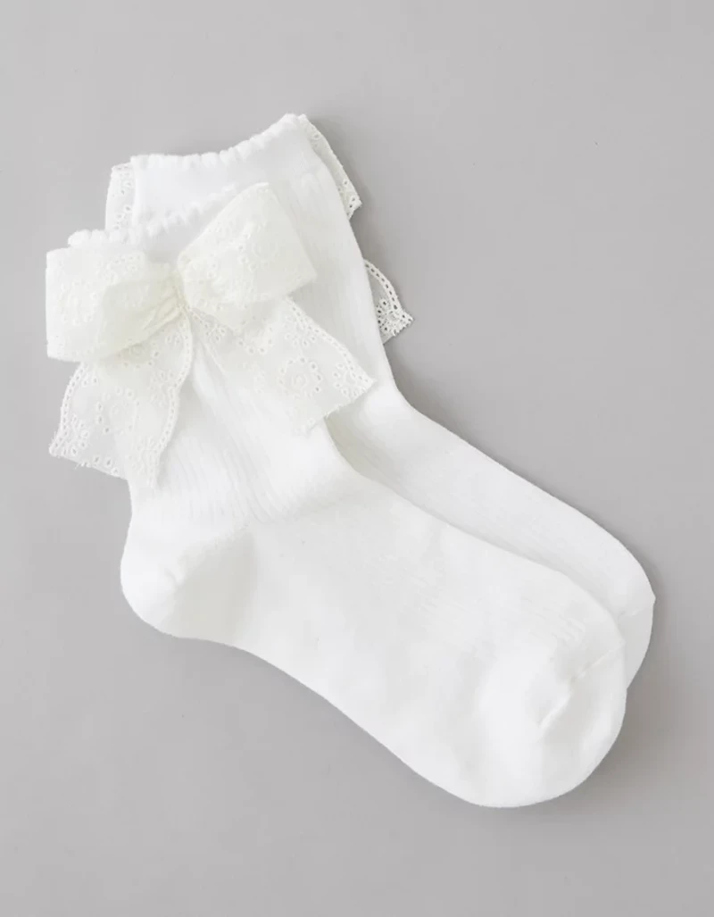 AE Bow Cropped Crew Socks