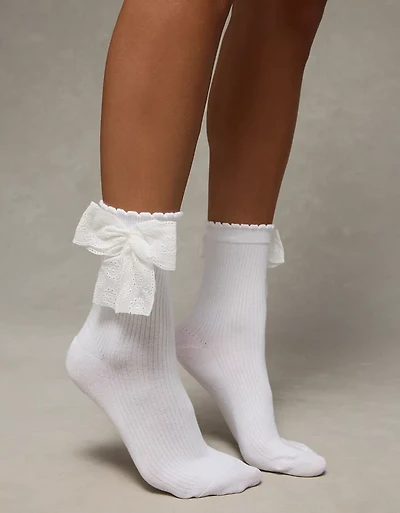 AE Bow Cropped Crew Socks