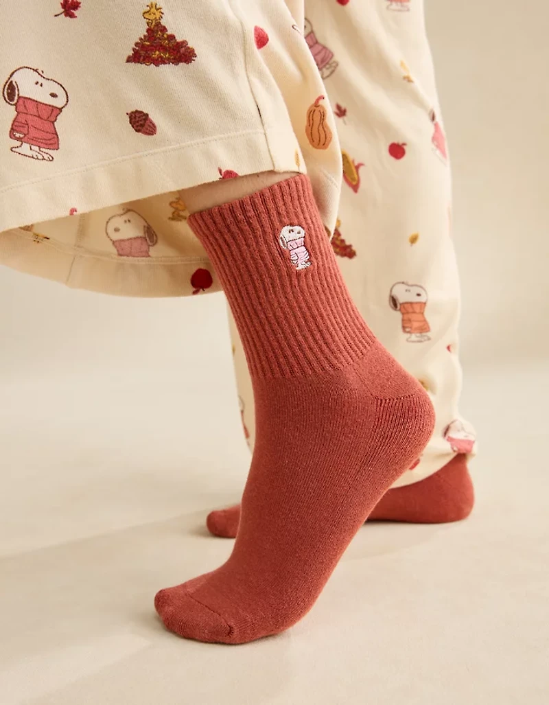 AE Snoopy Graphic Cropped Crew Socks 2-Pack