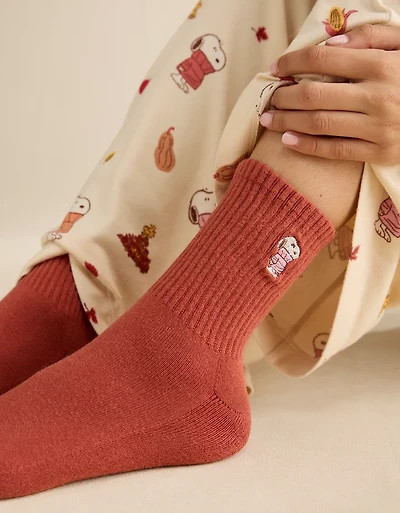 AE Snoopy Graphic Cropped Crew Socks 2-Pack
