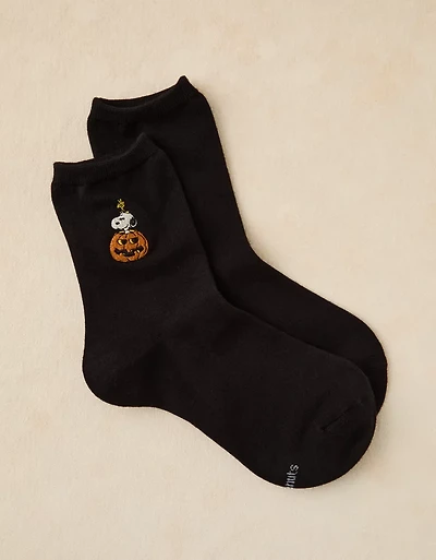 AE Halloween Snoopy Cropped Crew Socks