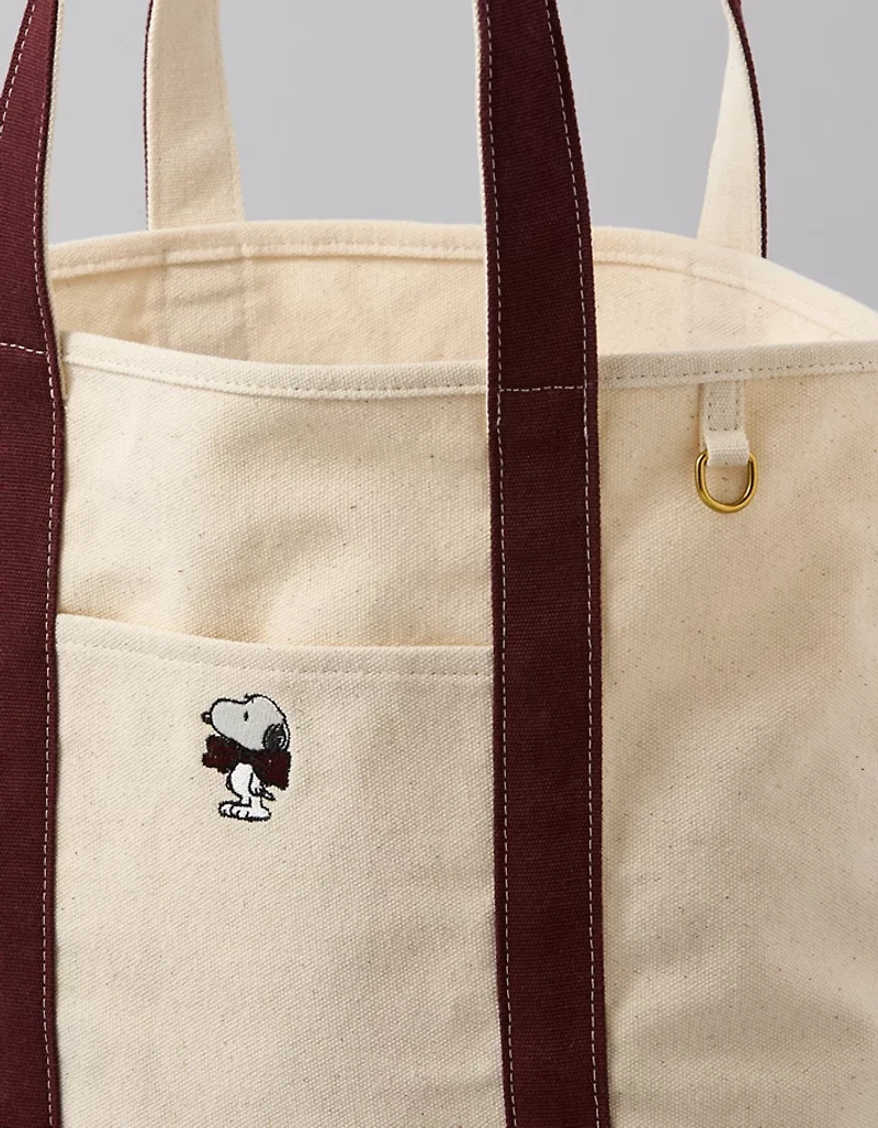 AE Cotton Canvas Snoopy Bow Tote Bag