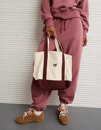 AE Cotton Canvas Snoopy Bow Tote Bag