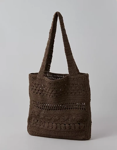 AE Crochet Knit Tote Bag