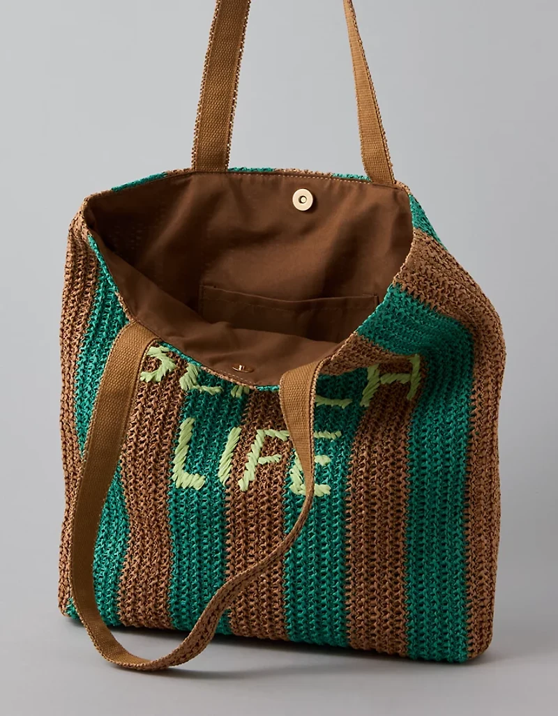 AE Raffia Tote Bag