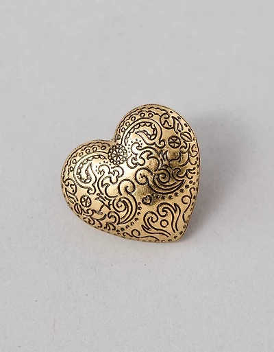AE Heart Brooch