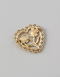 Broche de ton doré avec cœur AEO