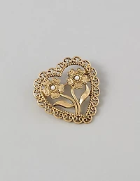 Broche de ton doré avec cœur AEO