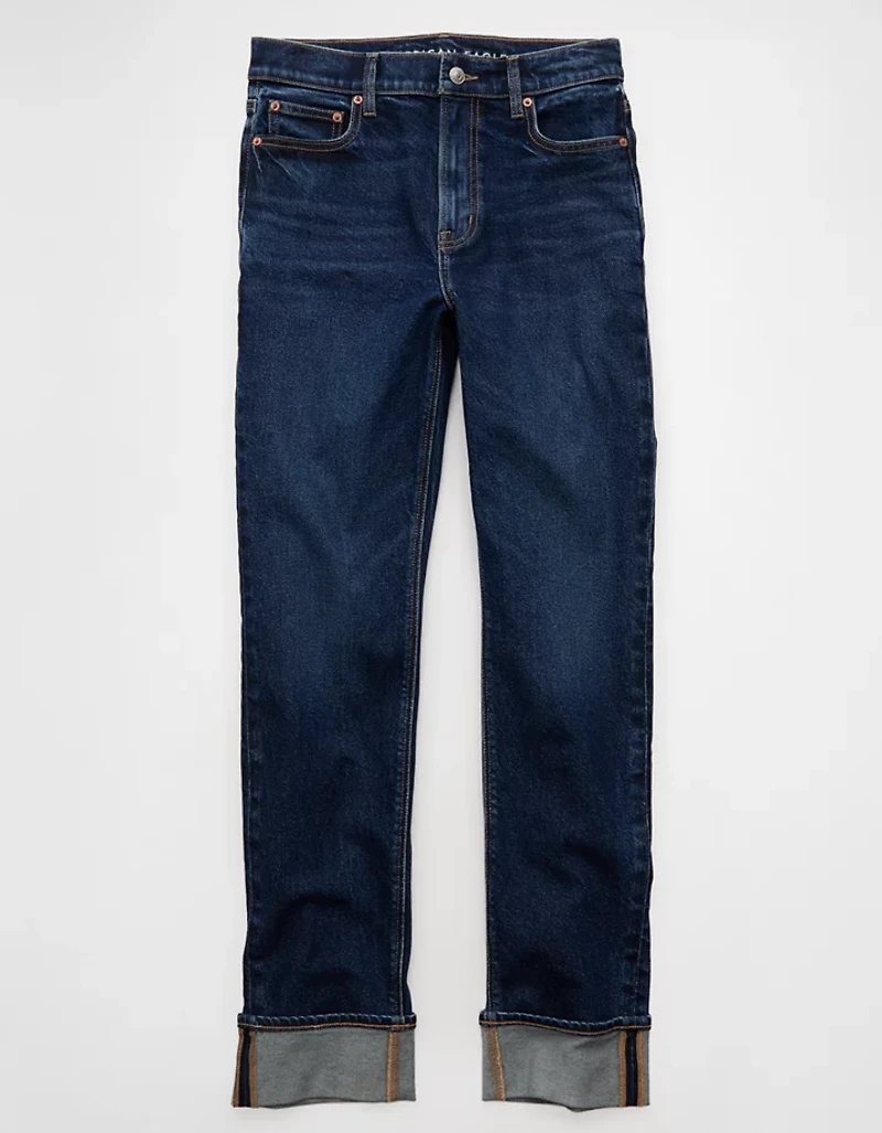 Jean droit à taille très haute AE