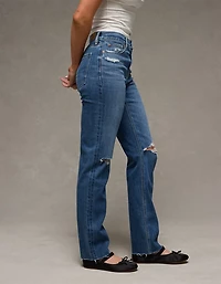 AE Stretch Ripped Super High-Waisted Straight Jean