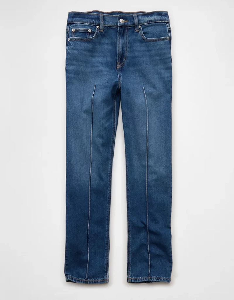 AE Stretch Super High-Waisted Ankle Straight Jean