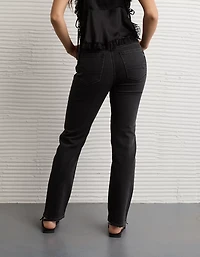 AE Stretch Super High-Waisted Embellished Straight Jean
