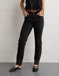 AE Stretch Super High-Waisted Embellished Straight Jean