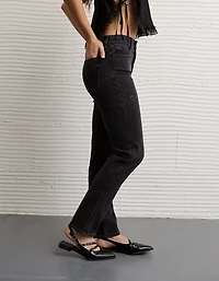 AE Stretch Super High-Waisted Embellished Straight Jean