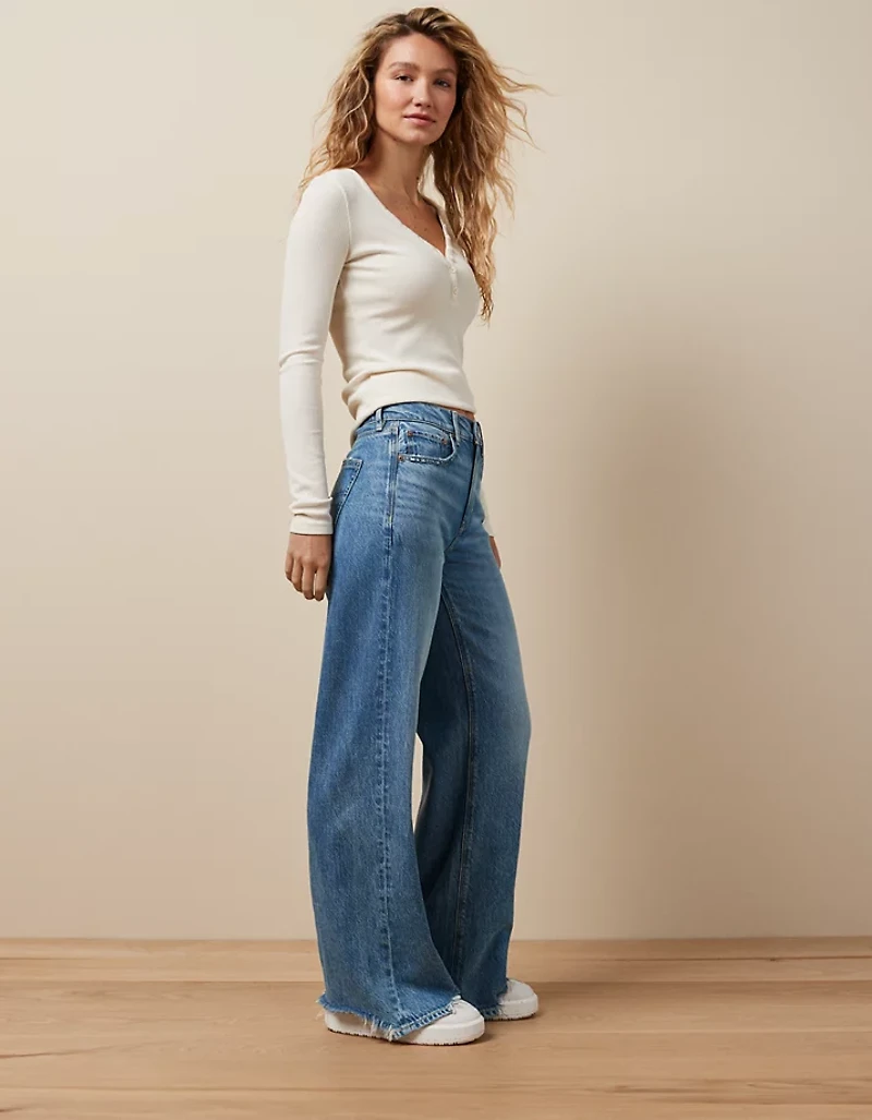 AE Dreamy Drape Super High-Waisted Baggy Wide-Leg Jean