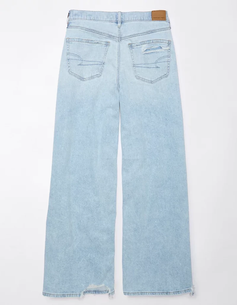 Jean ample à taille très haute et jambe ultralarge déchiré extensible Dreamy Drape AE