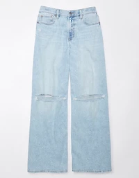 Jean ample à taille très haute et jambe ultralarge déchiré extensible Dreamy Drape AE