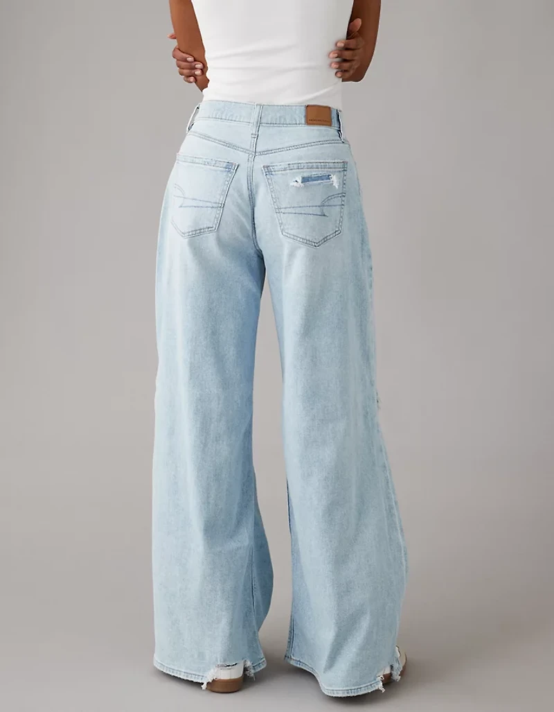 Jean ample à taille très haute et jambe ultralarge déchiré extensible Dreamy Drape AE