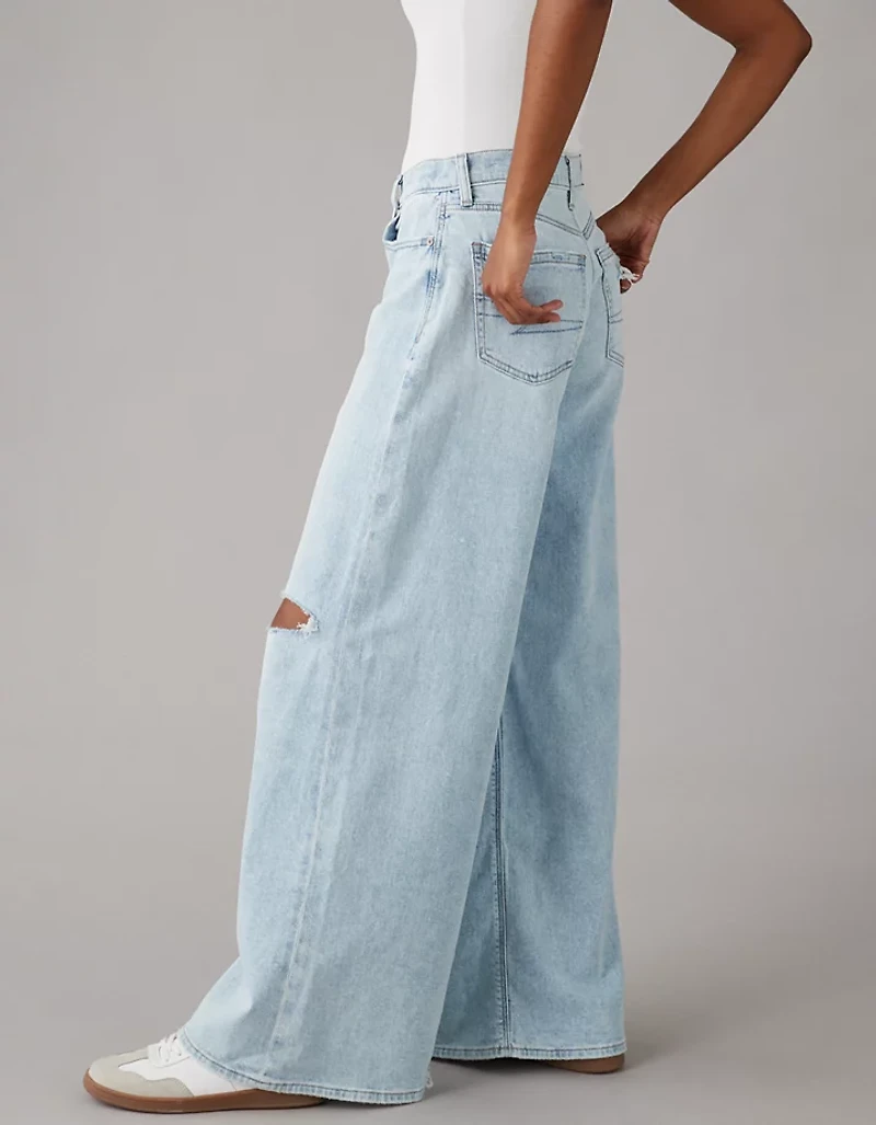 Jean ample à taille très haute et jambe ultralarge déchiré extensible Dreamy Drape AE