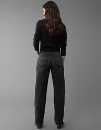 Jean droit ample traversé à taille très haute extensible et rigide AE